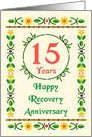15 Years, Happy Recovery Anniversary, Art Nouveau style card