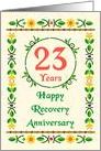 23 Years, Happy Recovery Anniversary, Art Nouveau style card