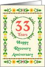 33 Years, Happy Recovery Anniversary, Art Nouveau style card