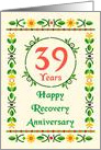 39 Years, Happy Recovery Anniversary, Art Nouveau style card