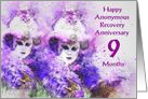 9 Months, Happy Anonymous Recovery Anniversary card