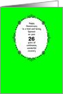 Sponsor 26 Years, Happy Recovery Anniversary card