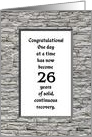26 Years, Happy Recovery Anniversary card