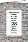 28 Years, Happy Recovery Anniversary card
