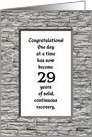 29 Years, Happy Recovery Anniversary card
