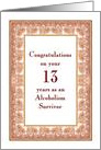 13 Years, Congratulations Alcoholism Survivor card