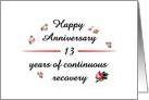 13 Years, Happy Recovery Anniversary card