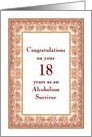 18 Years, Congratulations Alcoholism Survivor card