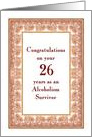 26 Years, Congratulations Alcoholism Survivor card