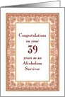 39 Years, Congratulations Alcoholism Survivor card