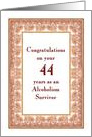 44 Years, Congratulations Alcoholism Survivor card
