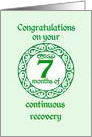 7 Month Anniversary, Green on Mint Green with a prominent number card