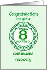 8 Month Anniversary, Green on Mint Green with a prominent number card