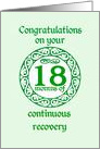 18 Month Anniversary, Green on Mint Green with a prominent number card