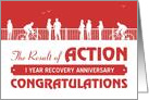 1 Year, Happy Recovery Anniversary, action card