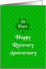 28 Years, Happy Recovery Anniversary, Shamrock Trinity card