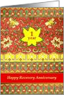 1 Year, Happy Recovery Anniversary, vintage Japanese design card