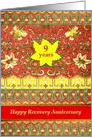 9 Years, Happy Recovery Anniversary, vintage Japanese design card