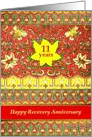 11 Years, Happy Recovery Anniversary, vintage Japanese design card