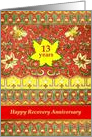 13 Years, Happy Recovery Anniversary, vintage Japanese design card
