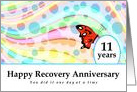 11 Years, Happy Recovery Anniversary, One day at a time card