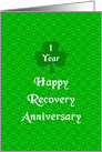 1 Year, Happy Recovery Anniversary, Shamrock Trinity card