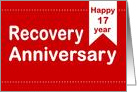 17 Year, Red Ticket, Happy Recovery Anniversary card