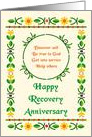 Any Year, Happy Recovery Anniversary, Art Nouveau style card