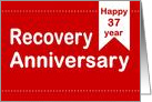 37 Year, Red Ticket, Happy Recovery Anniversary card