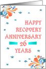 26 Years, Happy Recovery Anniversary, star studded card