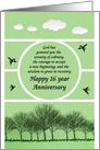 16 Year, Happy Recovery Anniversary, green sky card