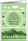 20 Year, Happy Recovery Anniversary, green sky card