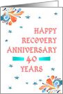 40 Years, Happy Recovery Anniversary, star studded card