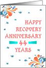 44 Years, Happy Recovery Anniversary, star studded card