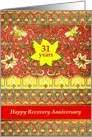 31 Years, Happy Recovery Anniversary, vintage Japanese design card