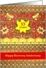 33 Years, Happy Recovery Anniversary, vintage Japanese design card