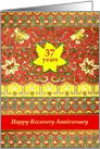 37 Years, Happy Recovery Anniversary, vintage Japanese design card