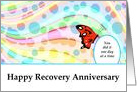 Any Year, Happy Recovery Anniversary, One day at a time card