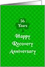 36 Years, Happy Recovery Anniversary, Shamrock Trinity card