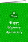 37 Years, Happy Recovery Anniversary, Shamrock Trinity card