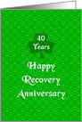 40 Years, Happy Recovery Anniversary, Shamrock Trinity card