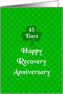 45 Years, Happy Recovery Anniversary, Shamrock Trinity card