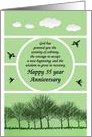 35 Years, Happy Recovery Anniversary, green sky card