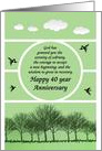 40 Years, Happy Recovery Anniversary, green sky card