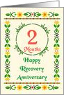 2 Month, Happy Recovery Anniversary, Art Nouveau style card