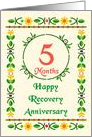 5 Month, Happy Recovery Anniversary, Art Nouveau style card