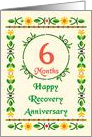 6 Month, Happy Recovery Anniversary, Art Nouveau style card