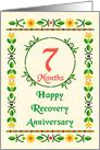 7 Month, Happy Recovery Anniversary, Art Nouveau style card