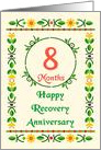 8 Month, Happy Recovery Anniversary, Art Nouveau style card