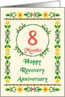 8 Month, Happy Recovery Anniversary, Art Nouveau style card